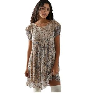 NWT Free People Margot Printed Mini Dress